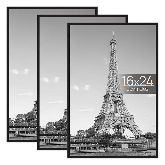 Upsimples 16x24黑色相框3件套，适用于横向或纵向墙面装饰