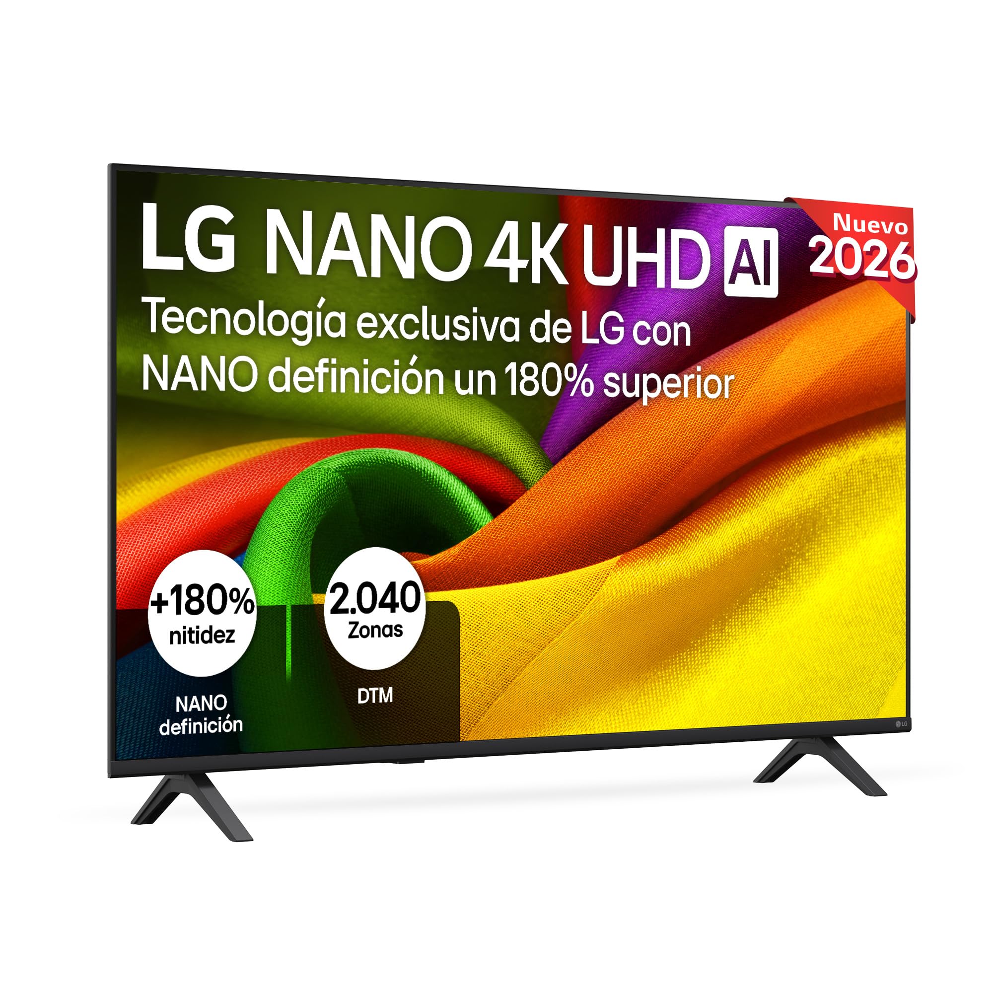 LG 50NU850B6LA - Smart TV Nano 4K UHD NU80 50 Pulgadas, Sin Reflejos al 94%, webOS 26 AI Copilot, Procesador Inteligente α7 AI Processor 4K Gen9, HDR10, 4K Super Upscaling, Dolby Digital Plus (50")