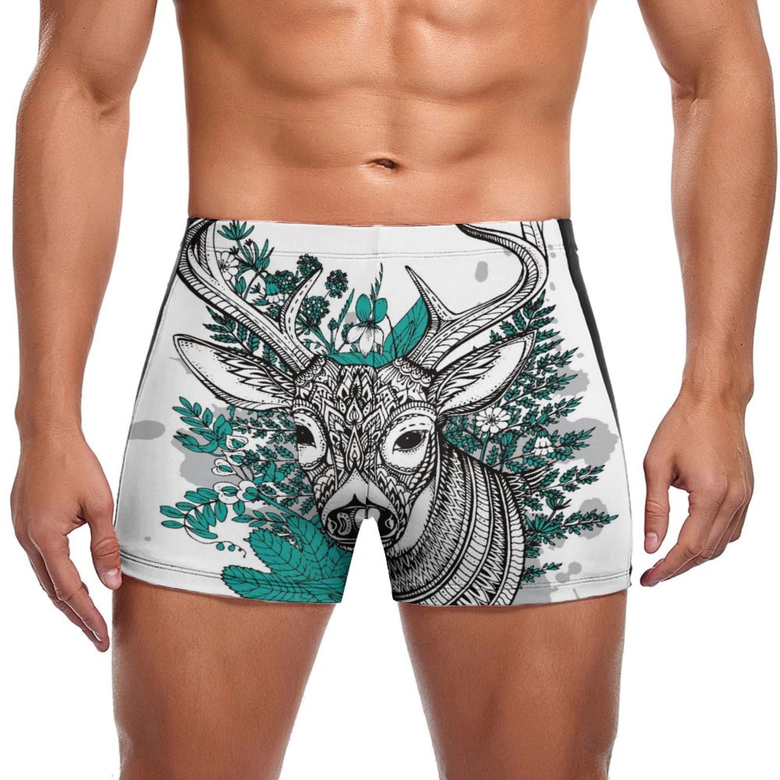 Swimming trunks homme noir et blanc slip boxer de natation