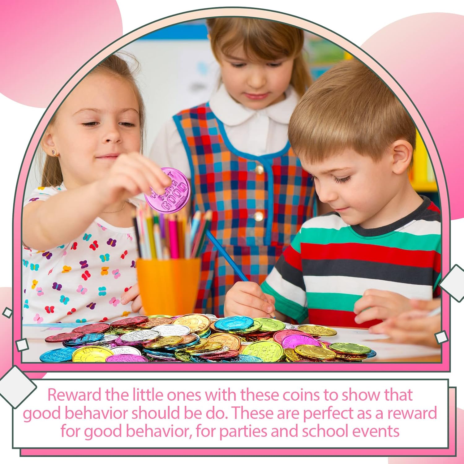 Zubebe 800 Pcs Behavior Tokens Bulk Caught Being Good Incentive Coins Reward Behavior Tokens for Kids Colorful Plastic Coins School Teacher Prize Supplies Reward Play Counting Party Favors