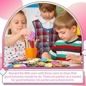 Zubebe 800 Pcs Behavior Tokens Bulk Caught Being Good Incentive Coins Reward Behavior Tokens for Kids Colorful Plastic Coins School Teacher Prize Supplies Reward Play Counting Party Favors