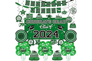 Green Themed 2024 Graduation Decorations Set