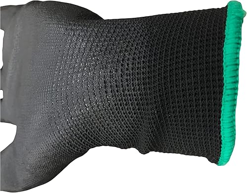 Miniatura 6 de Task Force - Guantes de trabajo de seguridad con revestimiento de poliuretano, 12 pares, guantes de punto sin costuras con revestimiento de