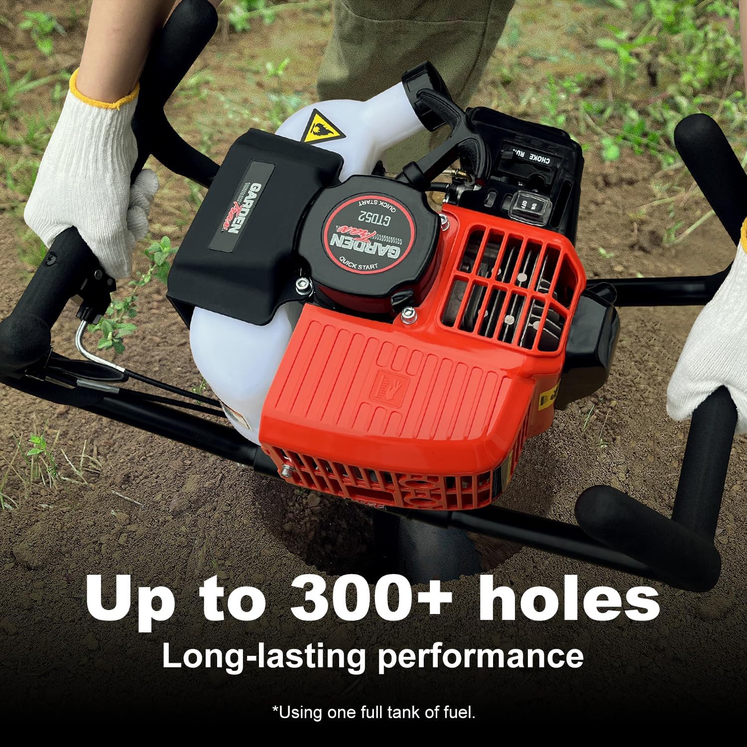 GardenTrax 1-Person Earth Auger Powerhead with 52cc 2-Cycle Engine