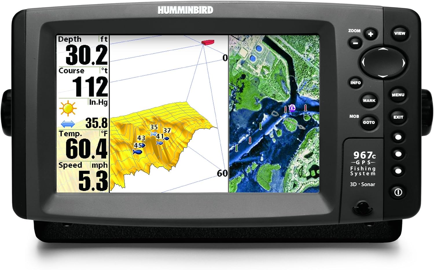 Humminbird 967c 3D Combo 8-Inch Waterproof Marine GPS and Chartplotter