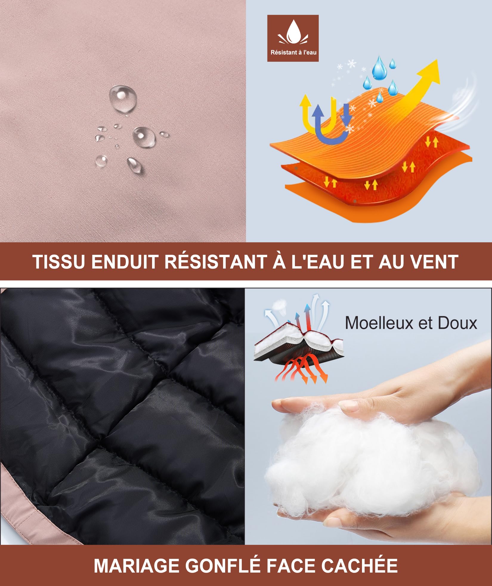 maoo garden Manteaux d'hiver pour Filles Veste de Neige Imperméable Épaisse Parka à Capuche En Fourrure Mi-Longue