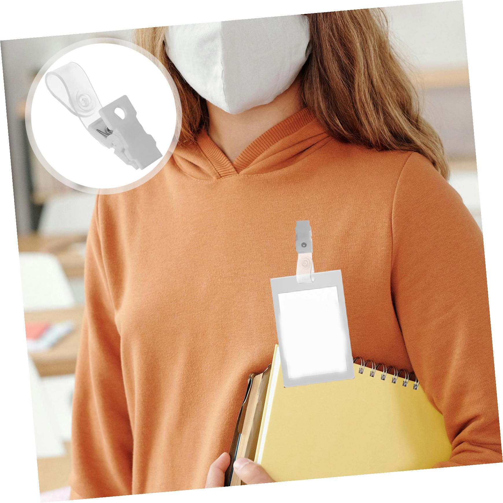 100pezzi Clip Per Badge in Resistente Clip Per Targhette Identificative Con Cinghie Trasparenti Per Tessere Identificative Pratiche e Robuste