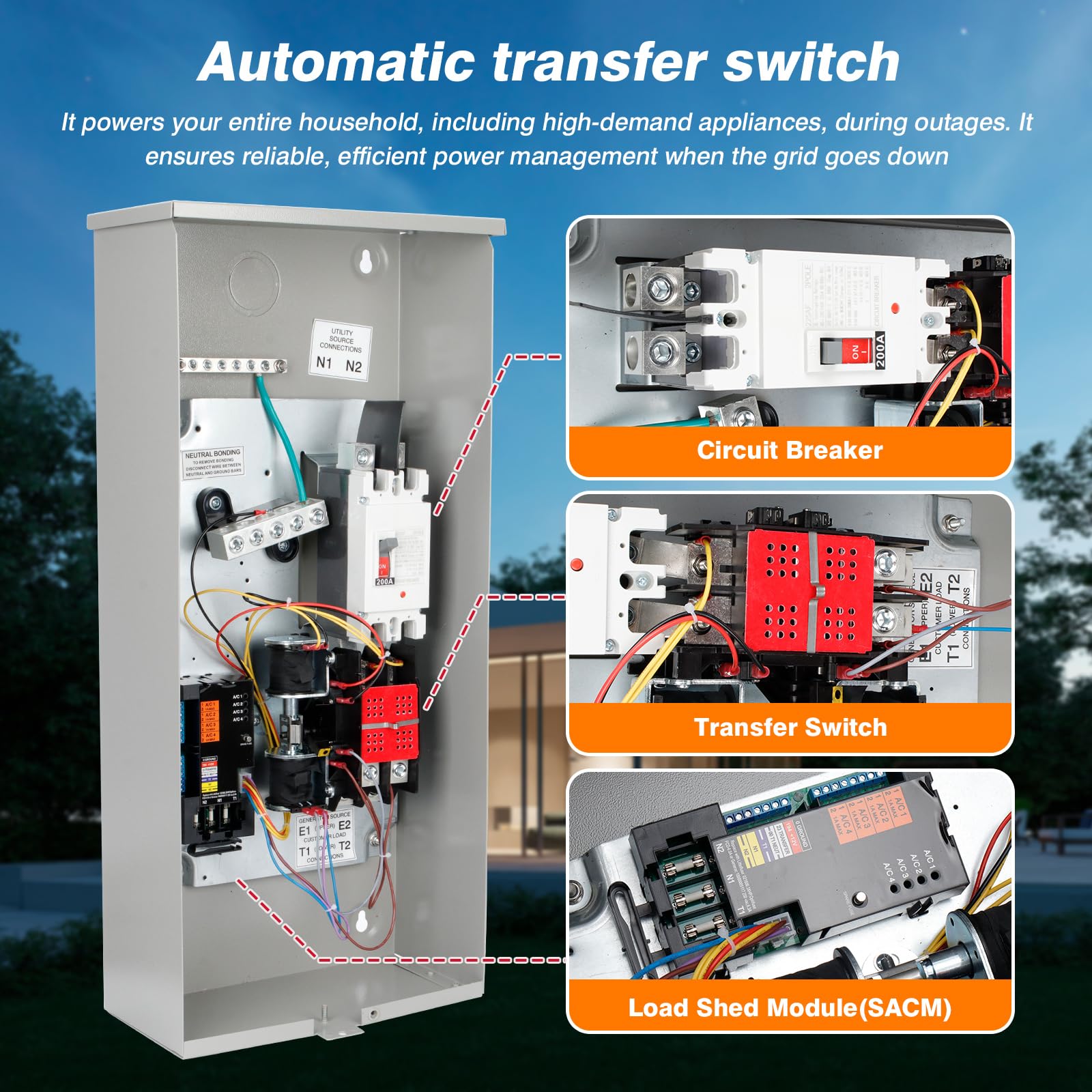 Snapklik.com : Yitrust 200 Amp Single Phase Generator Automatic ...