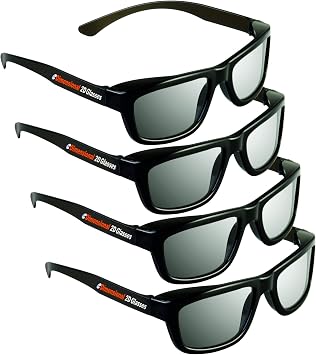 2D Glasses 4 Pack - Turns 3D Movies Back into 2D - eDimensional 4 Pairs for Passive 3D Televisions and for use in RealD 3D Theaters