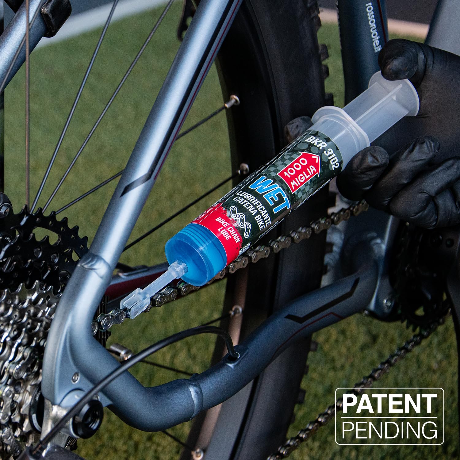 1000 Miglia Zestaw Smarów do Łańcucha Rowerowego - 3x100 ml (300 ml), Strzykawki po 100 ml, 1 DRY + 1 WET + 1 ALL WEATHER + aplikatory Drop i Huggie System, Formuła Fluorescencyjna i Zapachowa