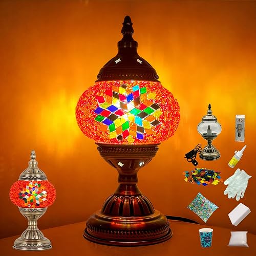 Turkish Mosaic Lamp DIY Kit Stained Glass Tabletop Night Light