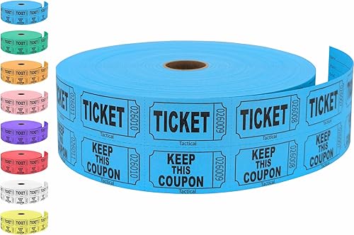 2000 boletos Tacticai para rifa, azul (selección de 8 colores), doble rollo, entradas para eventos, entrada, recompensa de clase, recaudación de