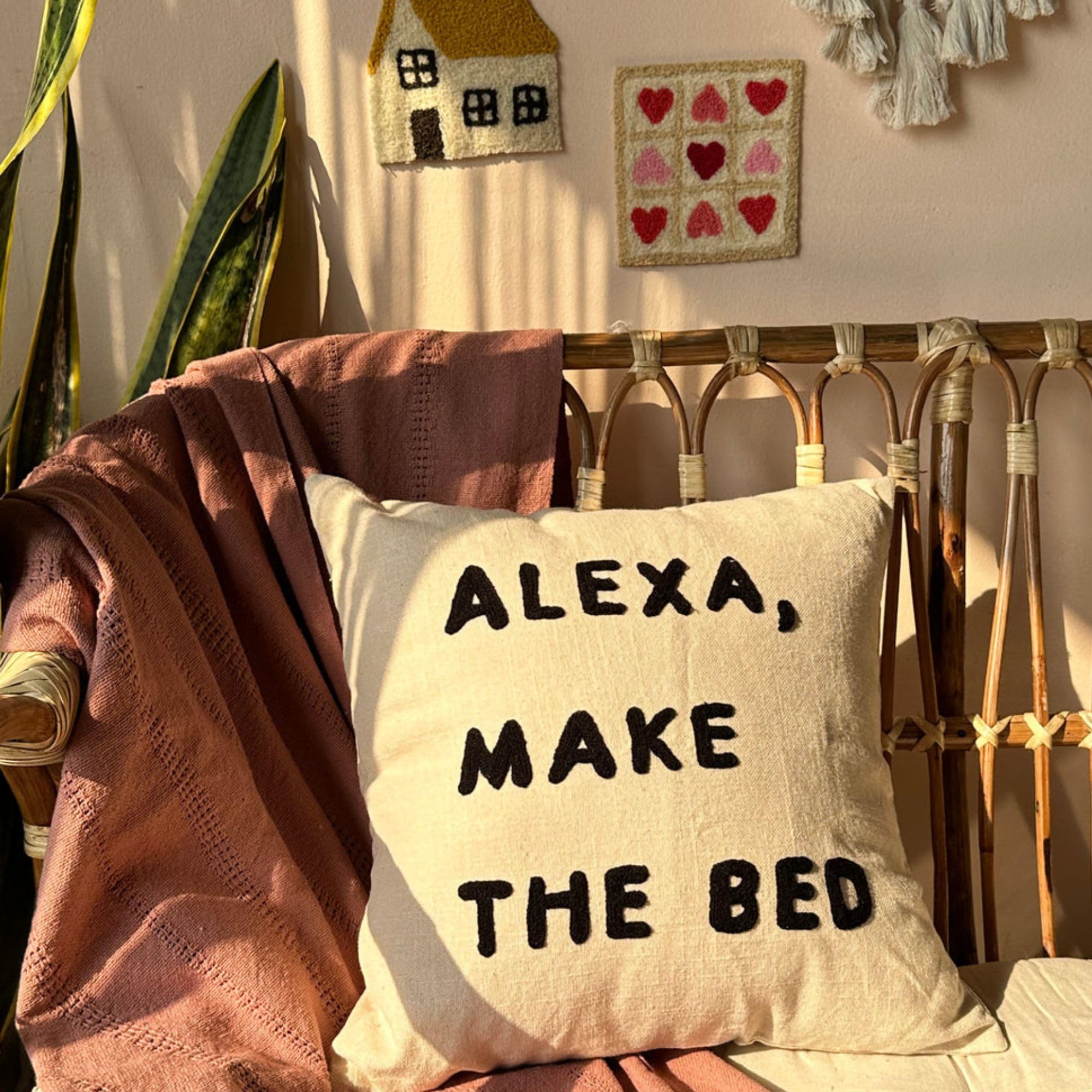Hyppy The Alexa Pillow Cover | Boho Cushion Cover Soft | 16 x 16 inches | Embroided | Ivory Square Pillow for Room Decor | 100% Cotton | Home Decor | (B0D4QTY89X) Amazon Price History, Amazon Price Tracker
