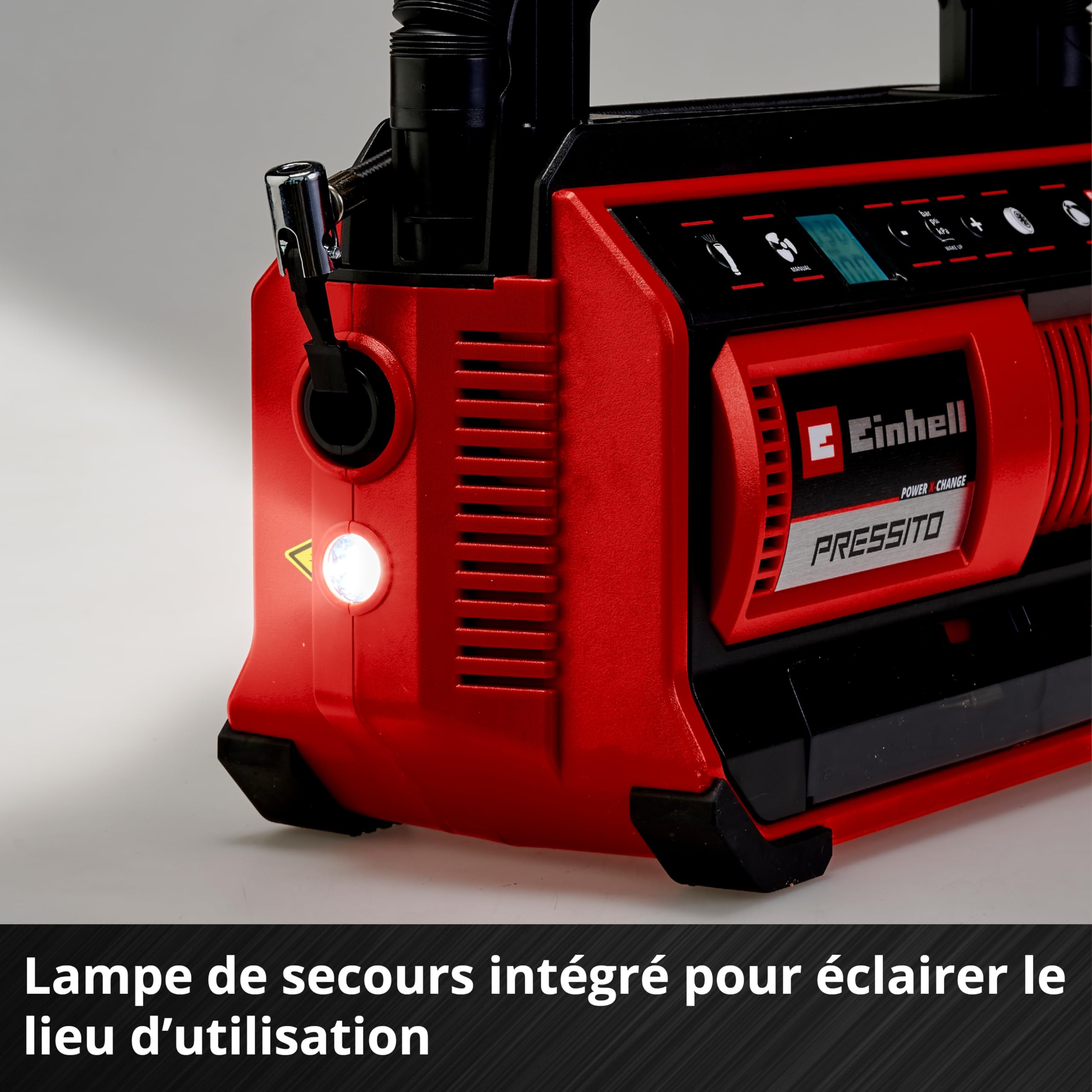 Einhell Compresseur hybride PRESSITO 18/25 Hybrid Power X-Change (18 V, 11 bar max., kit de 3 adaptateurs inclus) Livré sans Batterie ni Chargeur