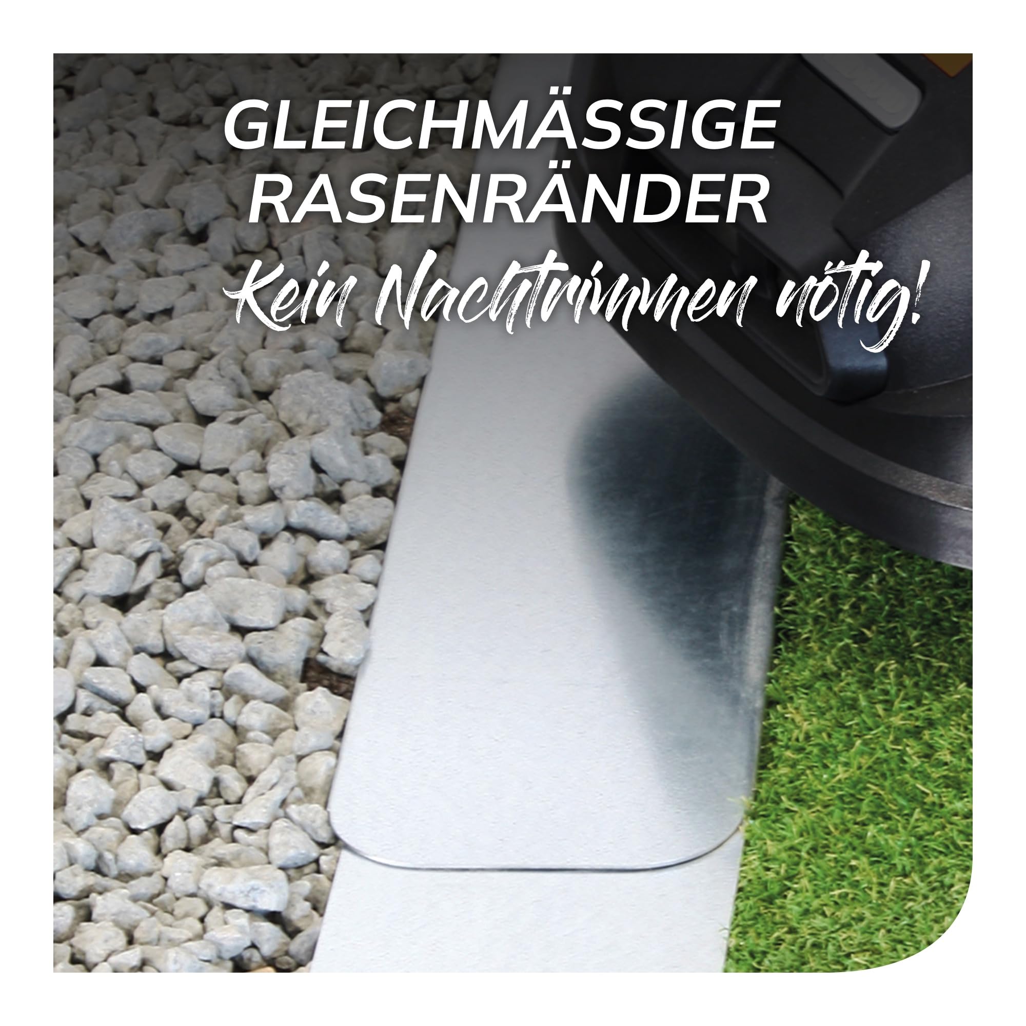 bellissa Mähkante für Mähroboter 20 Stück Feuerverzinkt 43,7x12 cm | Befahrbare Rasenkante, Gesamtnutzlänge ca. 8 m, einfach zu verlegen, Beetbegrenzung für Garten, Rasen & Beet