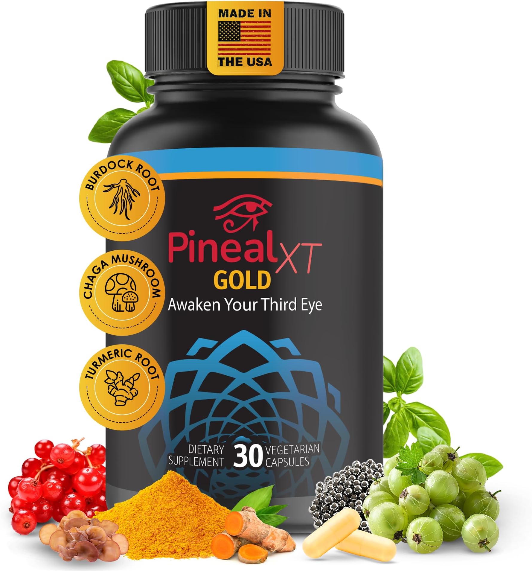 Pineal XT Gold - Pineal Gland Supplement - Third Eye Awakening - Focus and Memory Supplement for Brain - 7 Powerful Ingredients Decalcify, Detox, and Activate Your Pineal Gland
