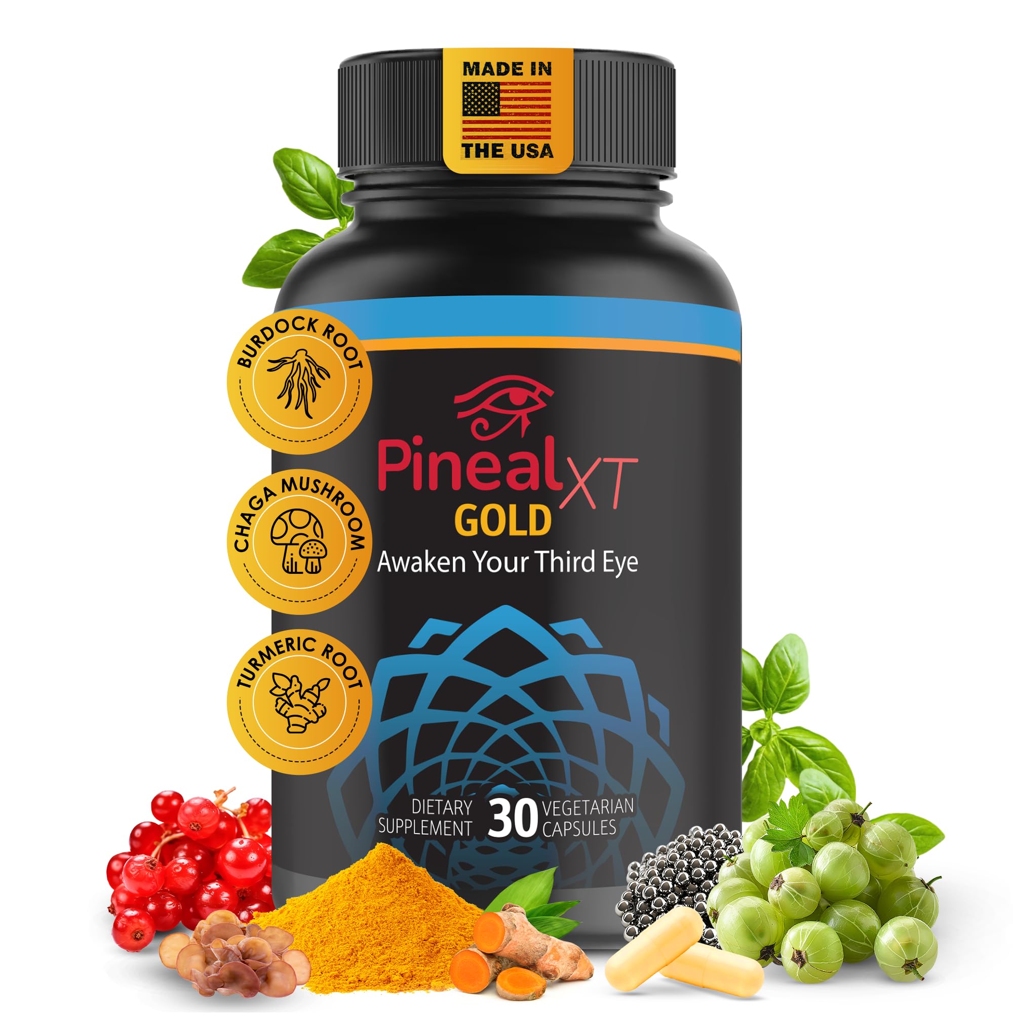 Pineal XT Gold - Pineal Gland Supplement - Third Eye Awakening - Focus and Memory Supplement for Brain - 7 Powerful Ingredients Decalcify, Detox, and Activate Your Pineal Gland