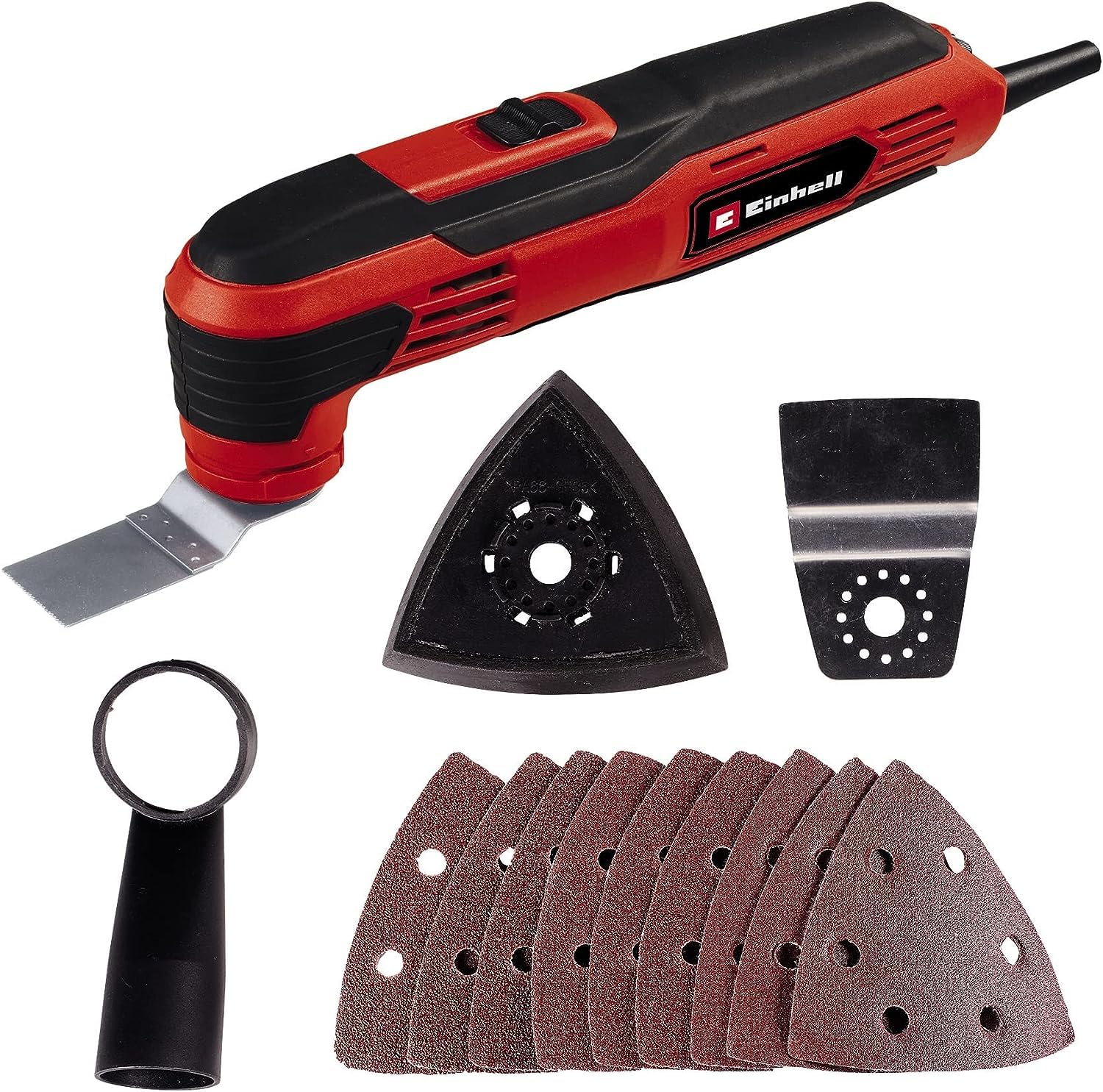 Einhell Herramienta multifunción TC-MG 250 CE (250 W, 22000 a 44000 mín-1 número de oscilaciones, portaherramientas magnético, electrónica de velocidad de giro, incl. accesorios)