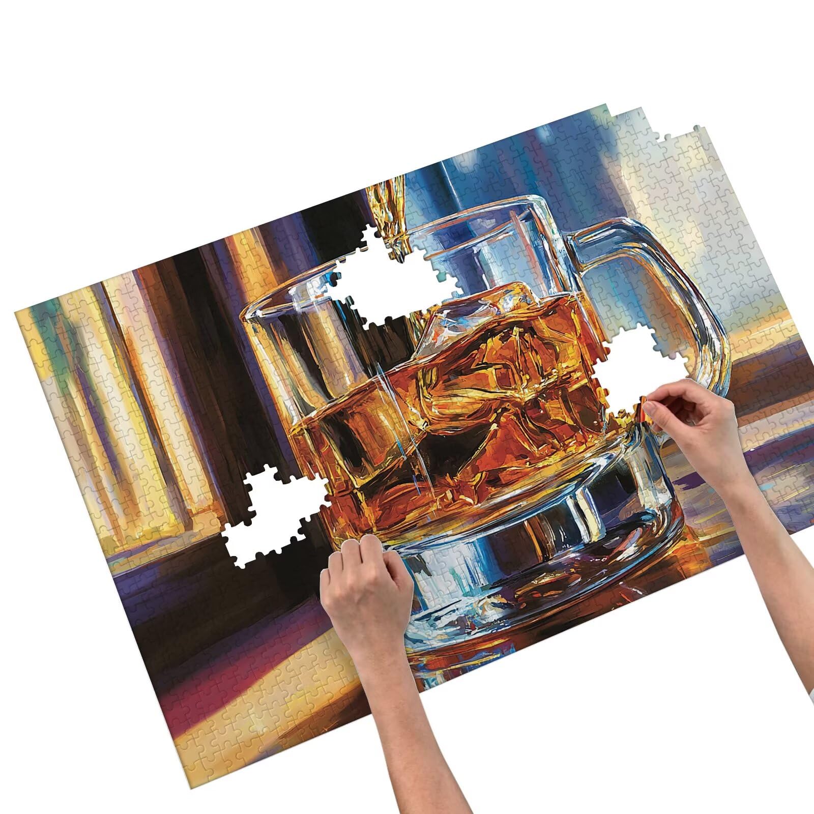 Puzzle 3000 elementów, kieliszek do wina, 3000 elementów, drewniane puzzle dla dorosłych, trudne puzzle, dla całej rodziny, drewniane puzzle do dekoracji pokoju, salonu, na prezent, K-86