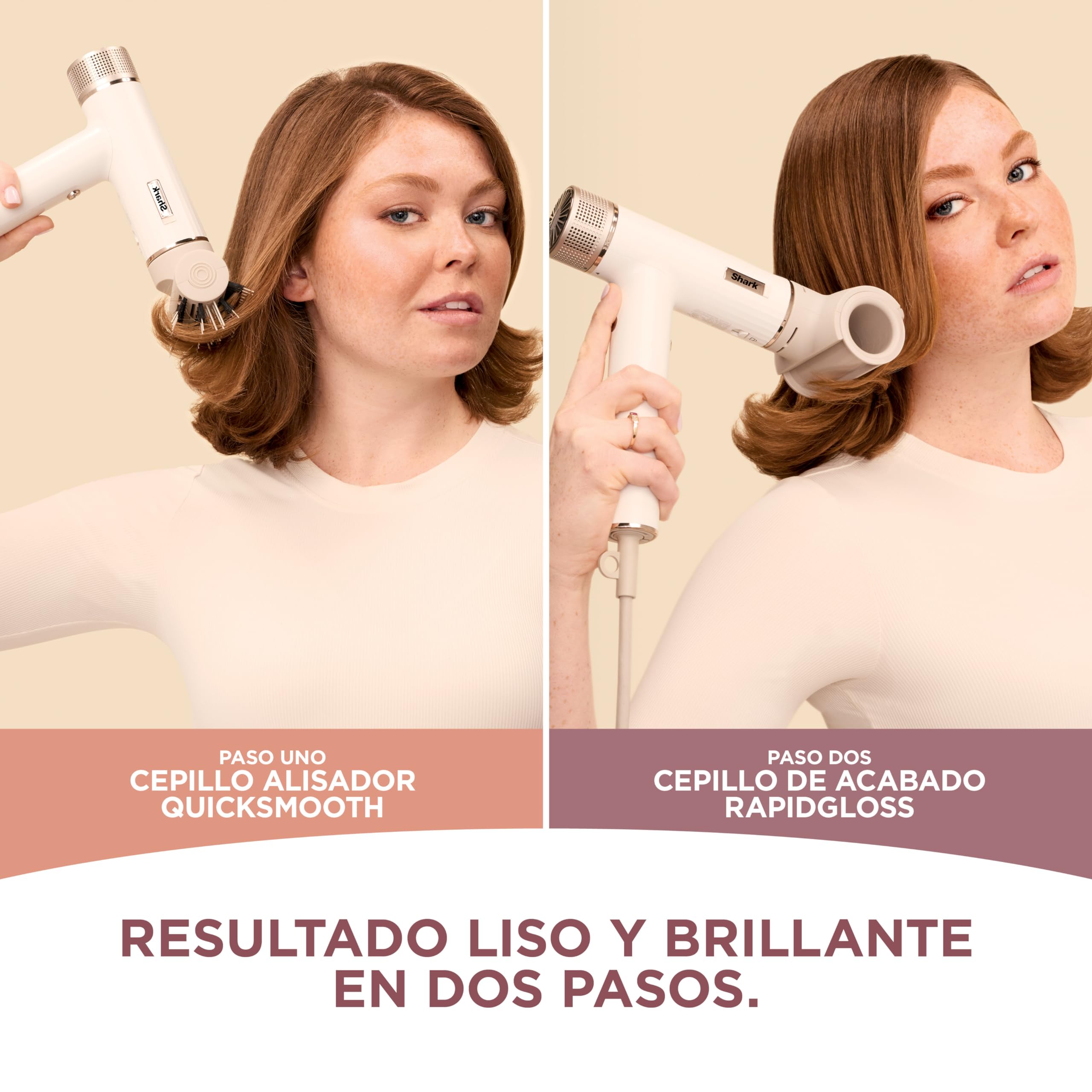 Shark SpeedStyle Secador de pelo y Rapid Gloss Finisher con bolsa de viaje, 5 moldeadores, para todo tipo de cabellos, secado rápido, sin dañar el cabello, ajustes automáticos, en blanco seda, HD352EU