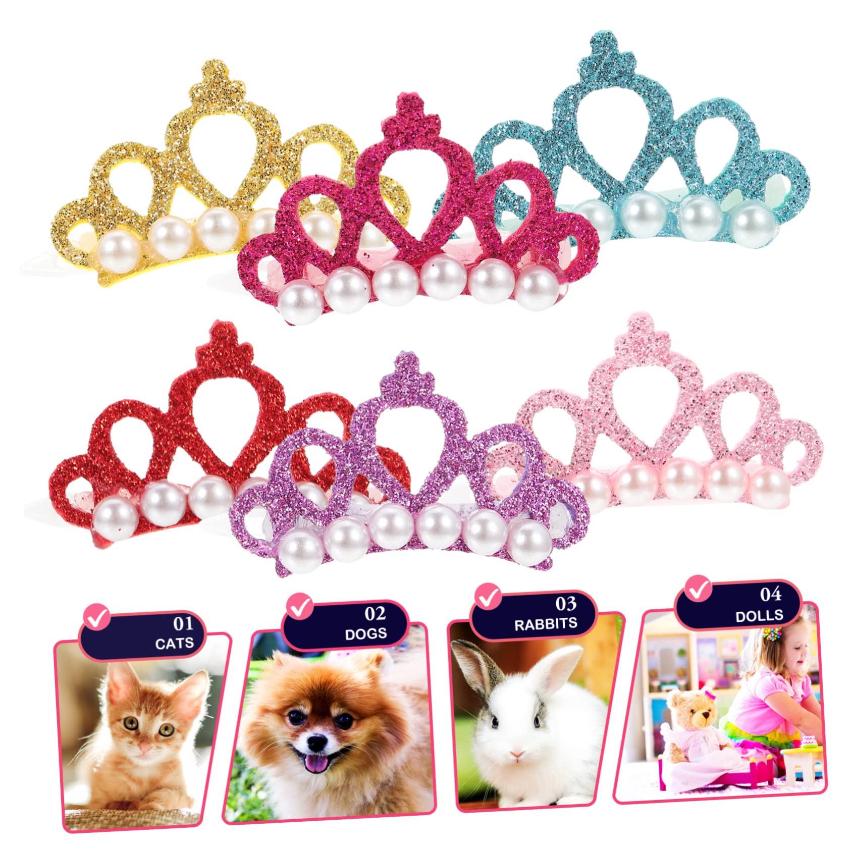 POPETPOP 150 Piezas Horquilla De para Mascotas Joyas De Niña Suministros para La Cabeza De Mascotas Lazos para El Pelo De Perro para Perros Pequeños Cabeza De Flor Verano Poliéster
