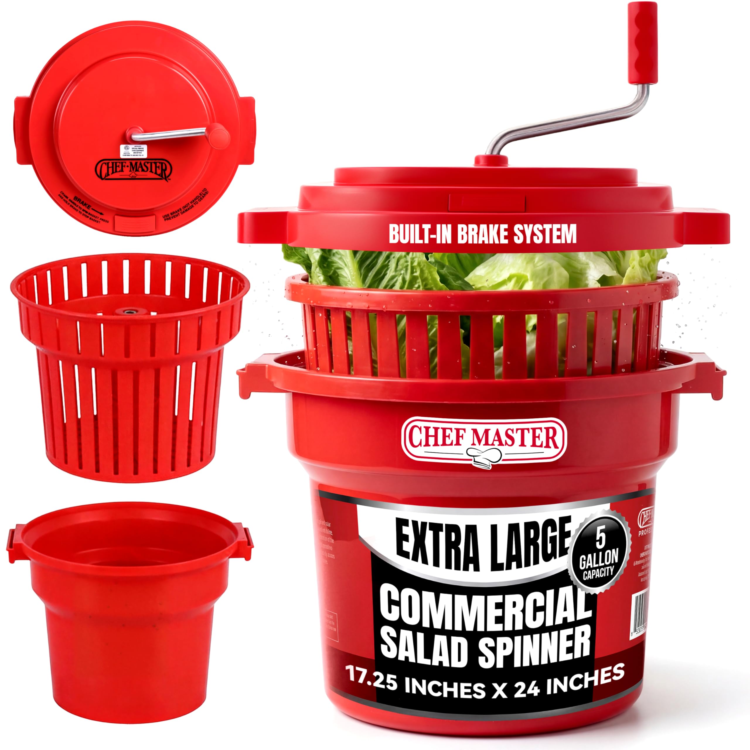 Chef Master 5 Gallon Salad Spinner Dryer