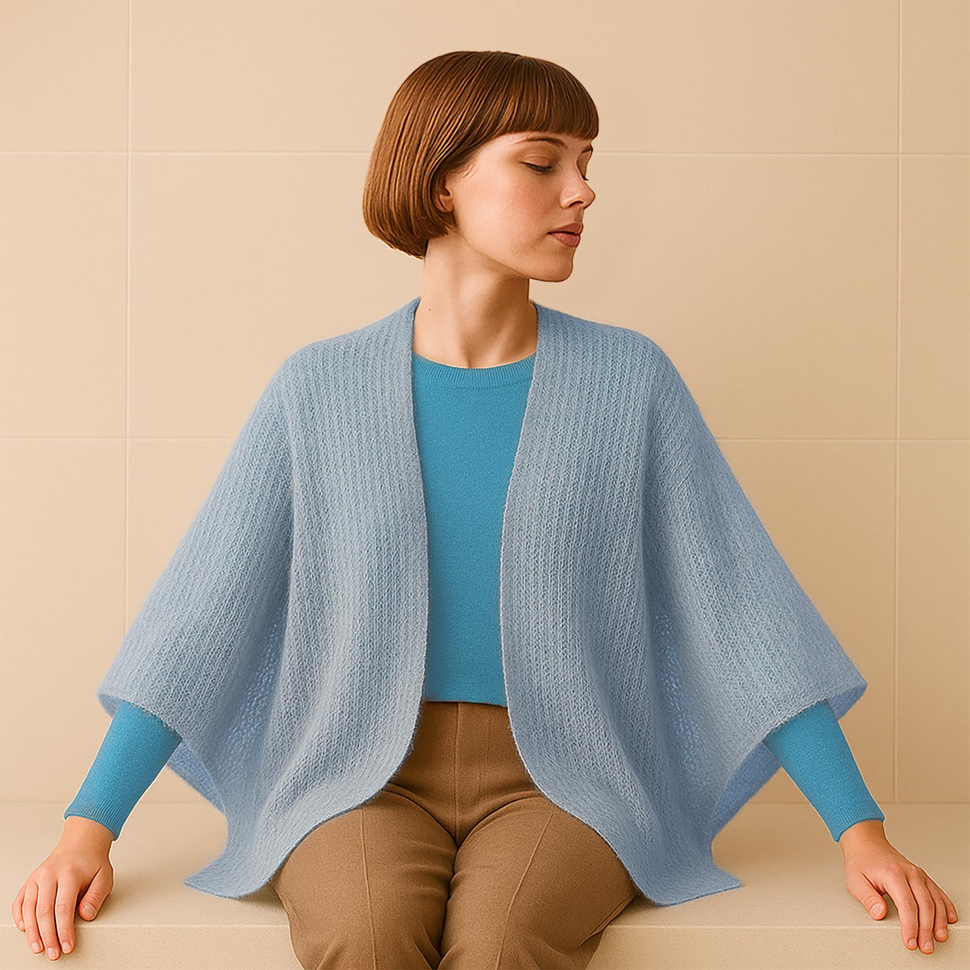 5 Knäuel, 125 gr. Silk Mohair Lana Gatto Luxusgarne, Premium- und weiche Mischung zum Stricken und Häkeln, Made in Italy, (Hellblau - 7264, 5)