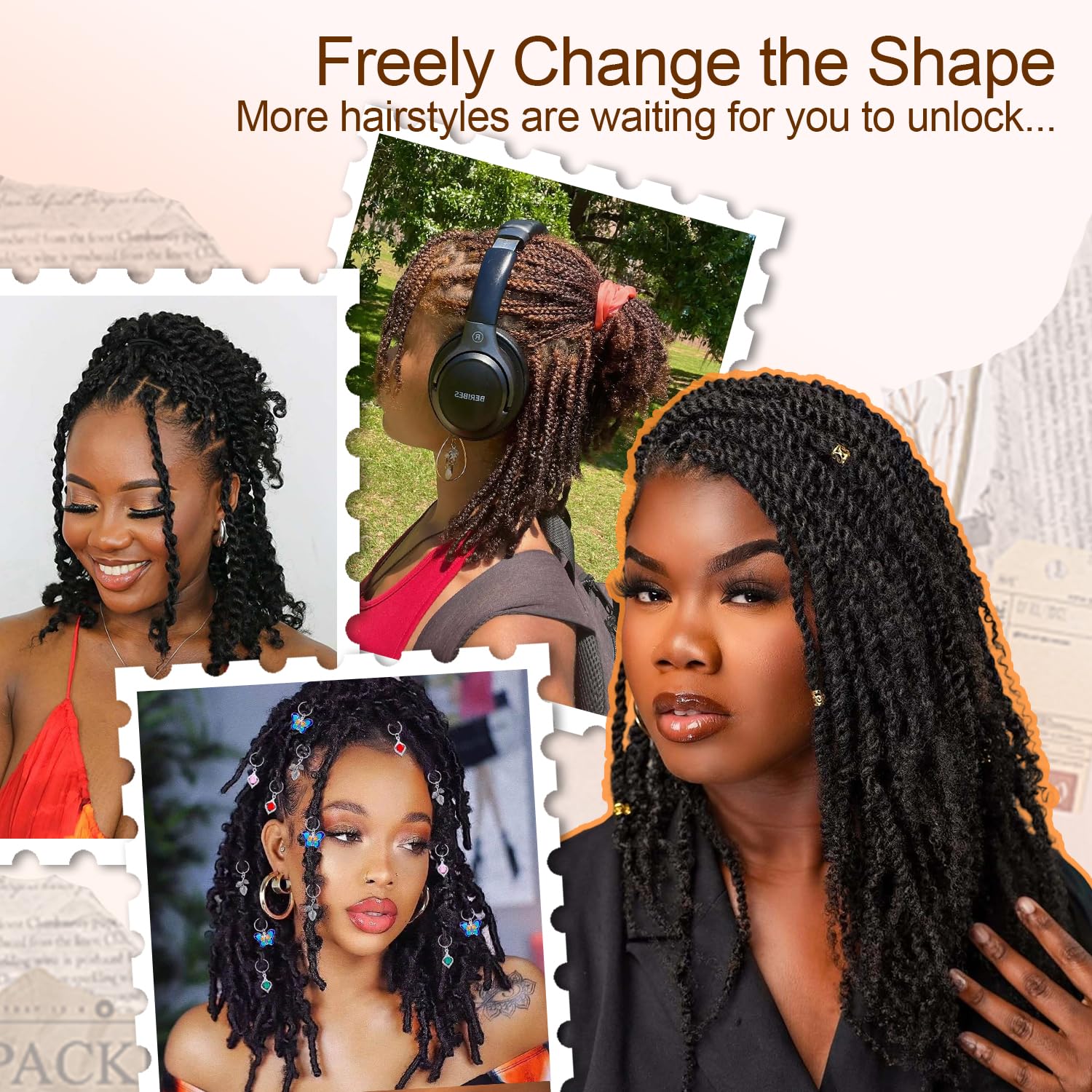 Afro Kinky-Curly Human Hair Bulk Dreadlock Extensions Marley Twist Hair Human Hair Extensions Human Braiding Hair Extensions Afro Kinkyhair for Braiding (#27 - Image 2