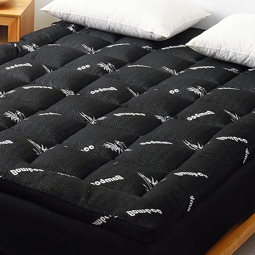 Miniatura 9 de Protector de colchón Queen de 8 a 21 pulgadas de profundidad ultra suave acolchado para dormitorio hogar hotel color blanco