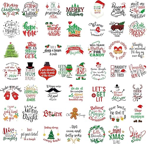 100 calcomanías de vinilo inspiradoras de Navidad para manualidades, álbumes de recortes, PVC, Navidad, bendición, palabras positivas, impermeables,