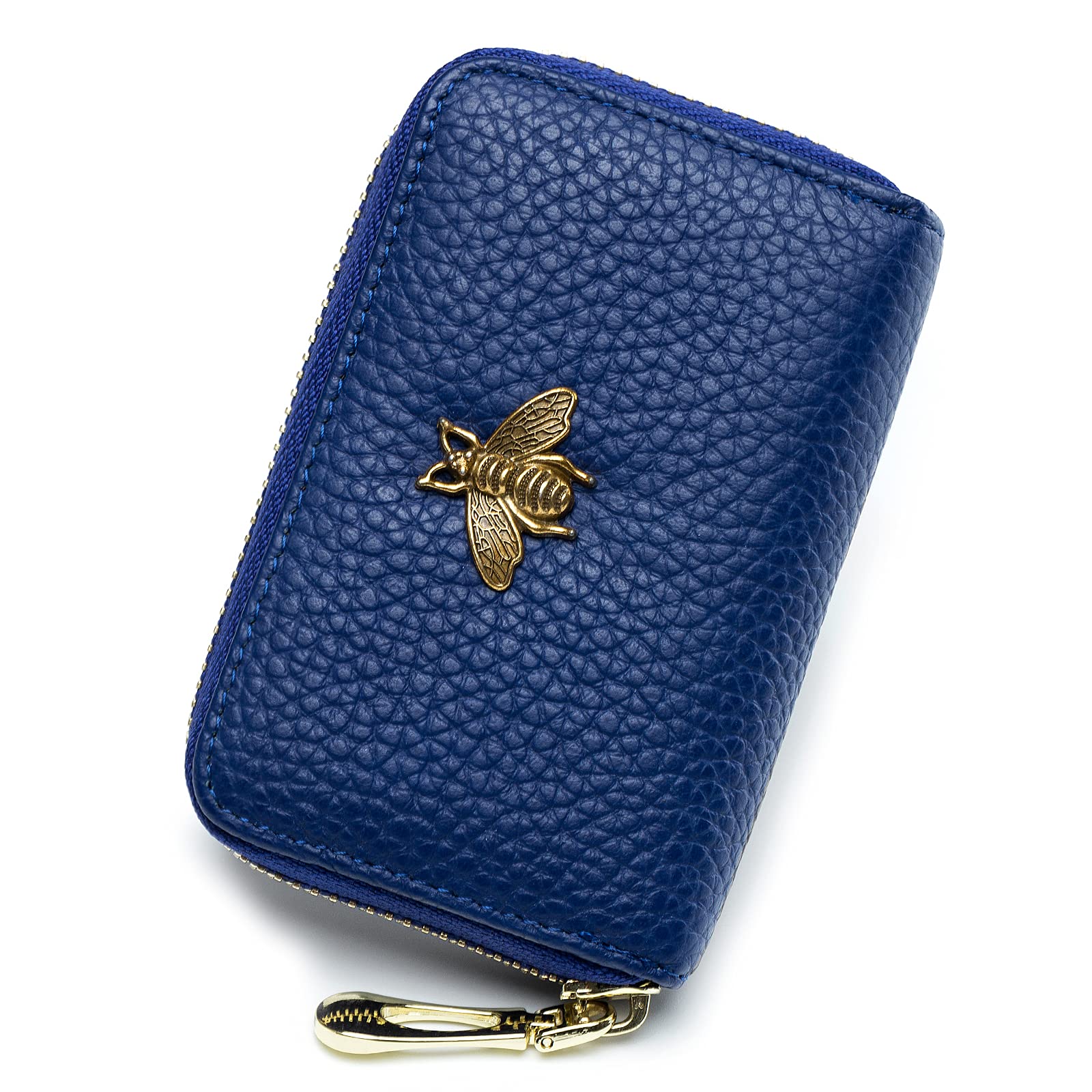 imeetu RFID Credit Card Holder, Small Leather Zipper Card Case Wallet for Women