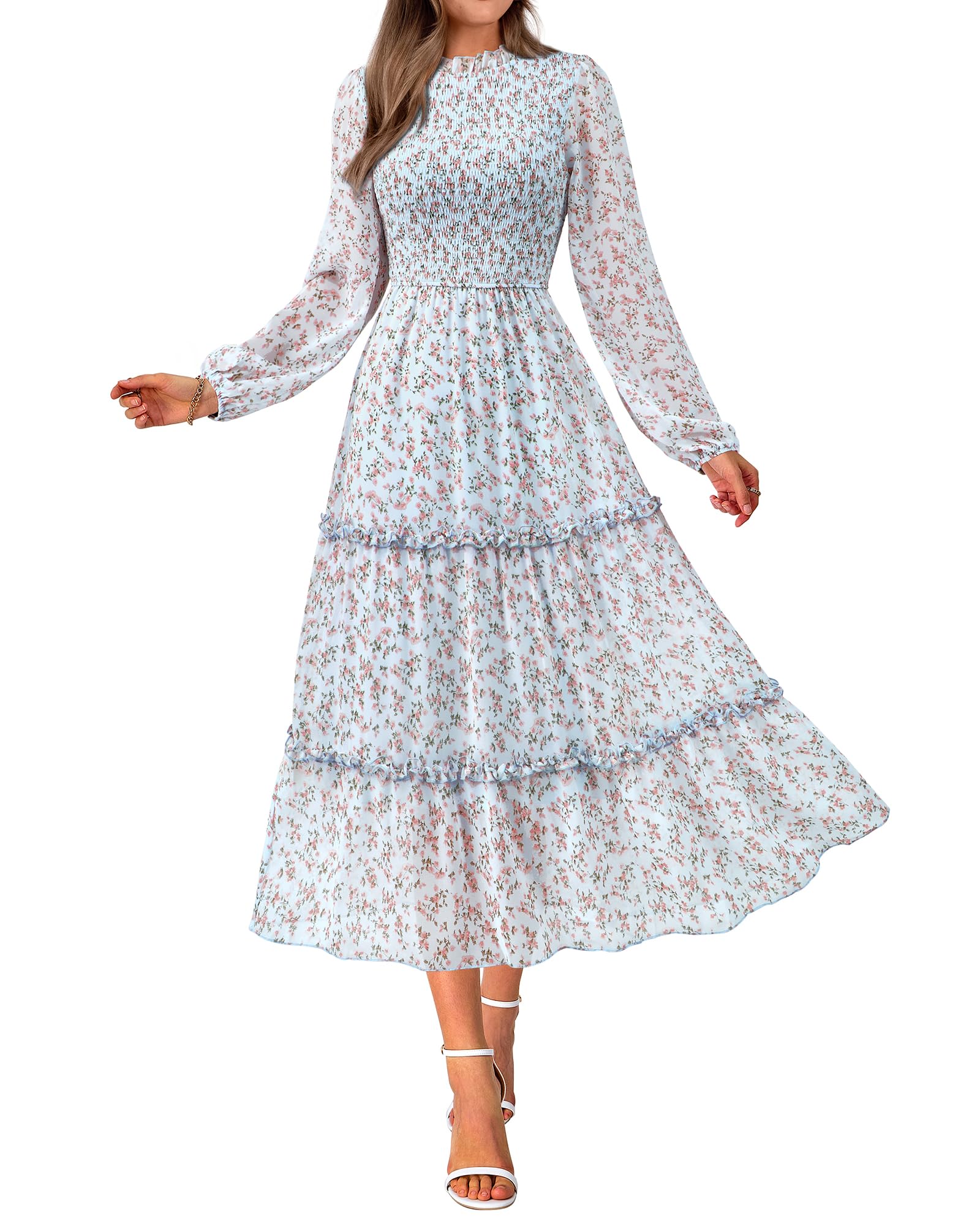 NOLLSOM Women Fall Dress 2026 Long Sleeve Wedding Guest Maxi Dresses
