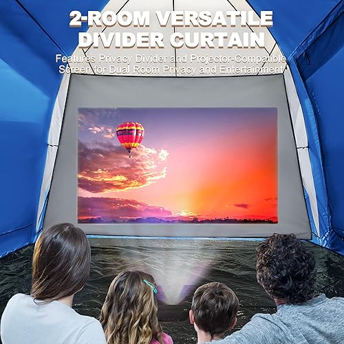 Miniatura 4 de Tents for Camping, Waterproof 10 Person Family Tent with Double Layer & 4 Large Mesh Windows, Weather Resistant Easy Setup 2 Room Big Tent for Music