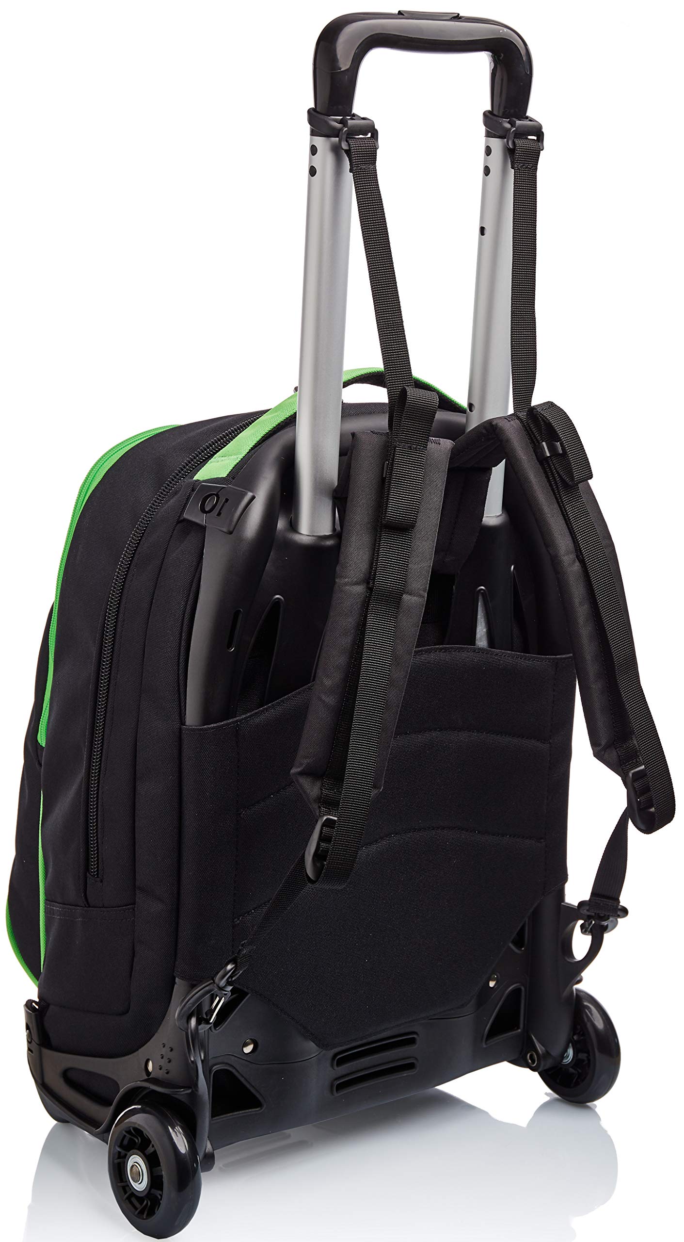 Invicta Trolley Scuola Tech, Nero Verde, Kupang, 3 in 1, Triplo Uso, Zaino Con Carrello Sganciabile e Crossover System, Viaggio e Tempo Libero, Unisex