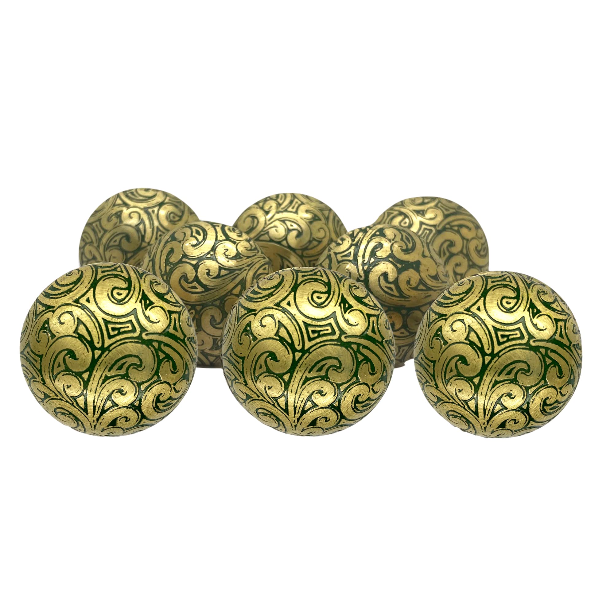 SHWETAIL Brass Knobs for Cabinets and Cupboards (36mm, Brass) -Pack of 4 (Mughals Hinna Art)