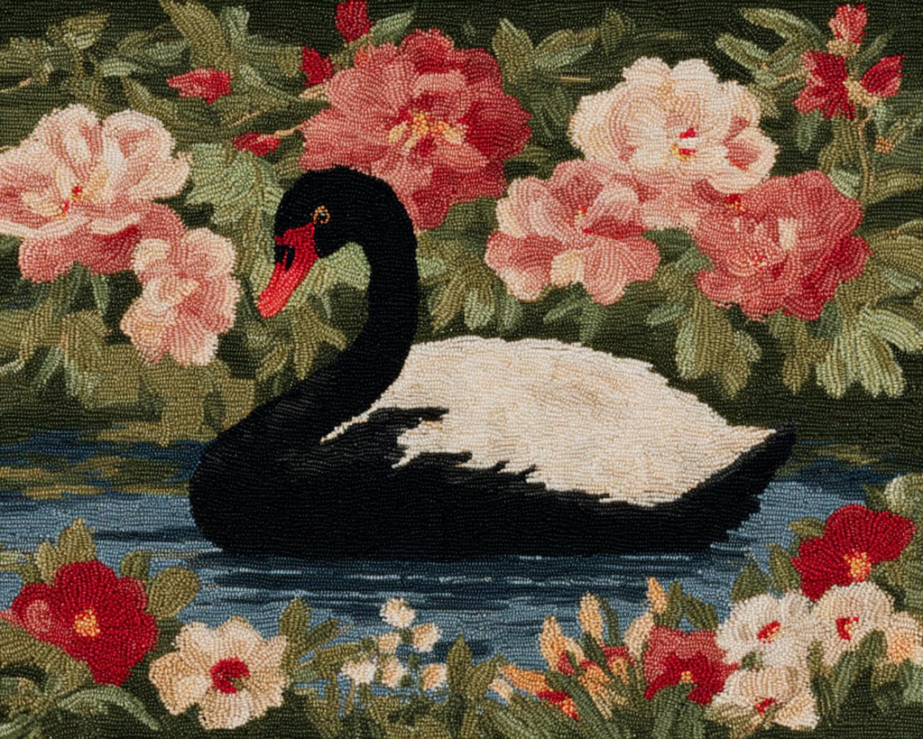 Henypt DIY Latch Hook Rug Kit Cartoon Swan 90x120cm