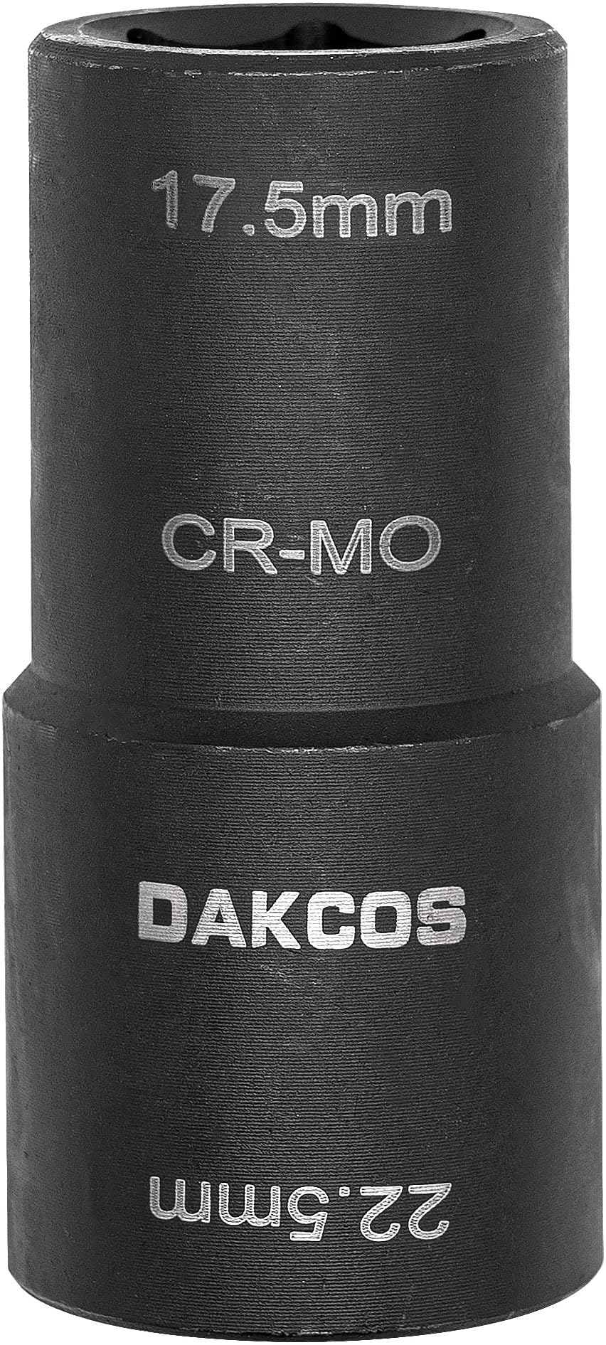 DAKCOS 1/2-inch Drive 17.5 x 22.5 mm Impact Lug Nut Flip Socket, Half Size Lug Nut Socket, CR-MO