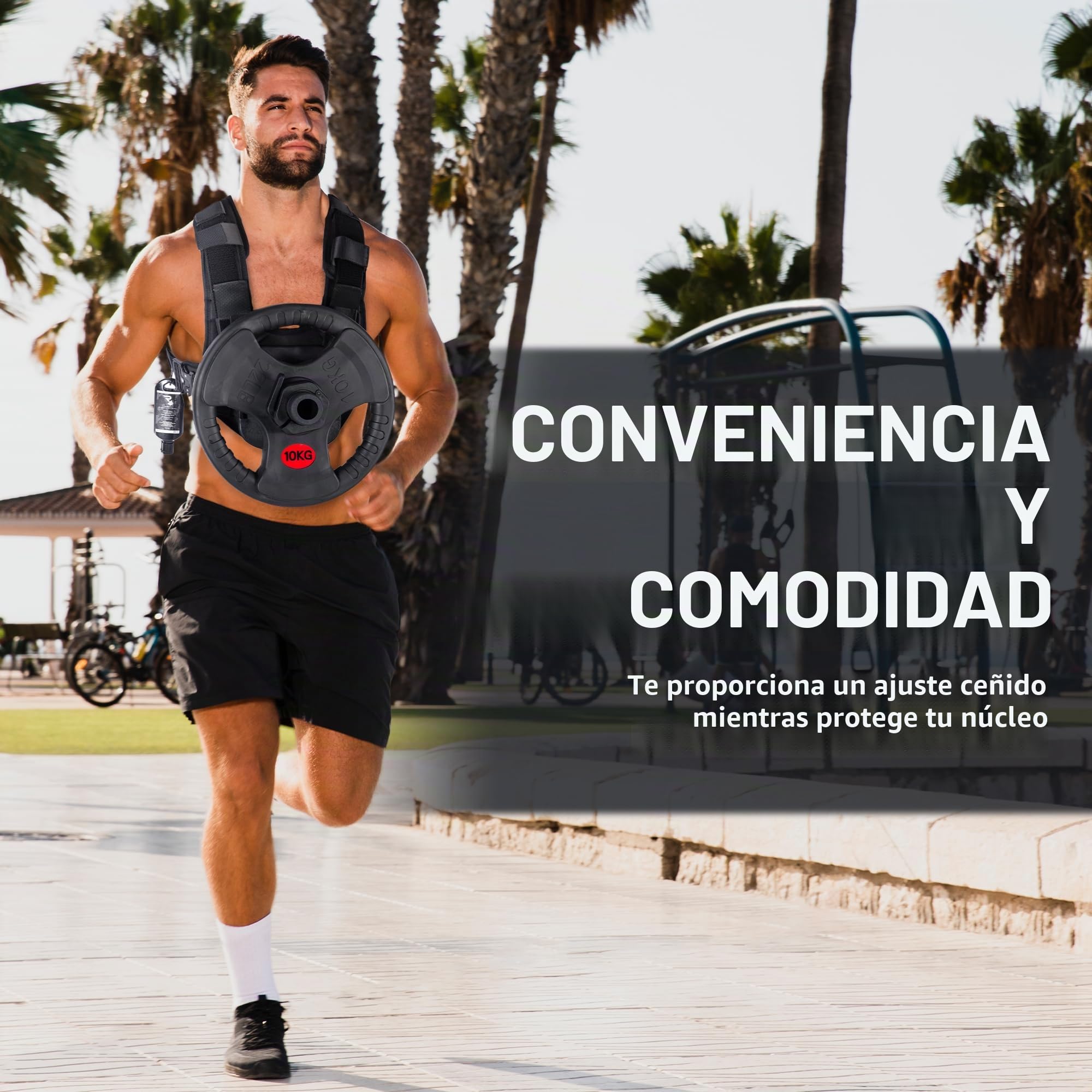IRONPULSE® | Kit Gilet Lesté Musculation, Crossfit, Running – Compatible Poids Standard Ø50mm – 80 kg MAX – 2 Colliers Stop Disque & Magnésie Liquide Inclus