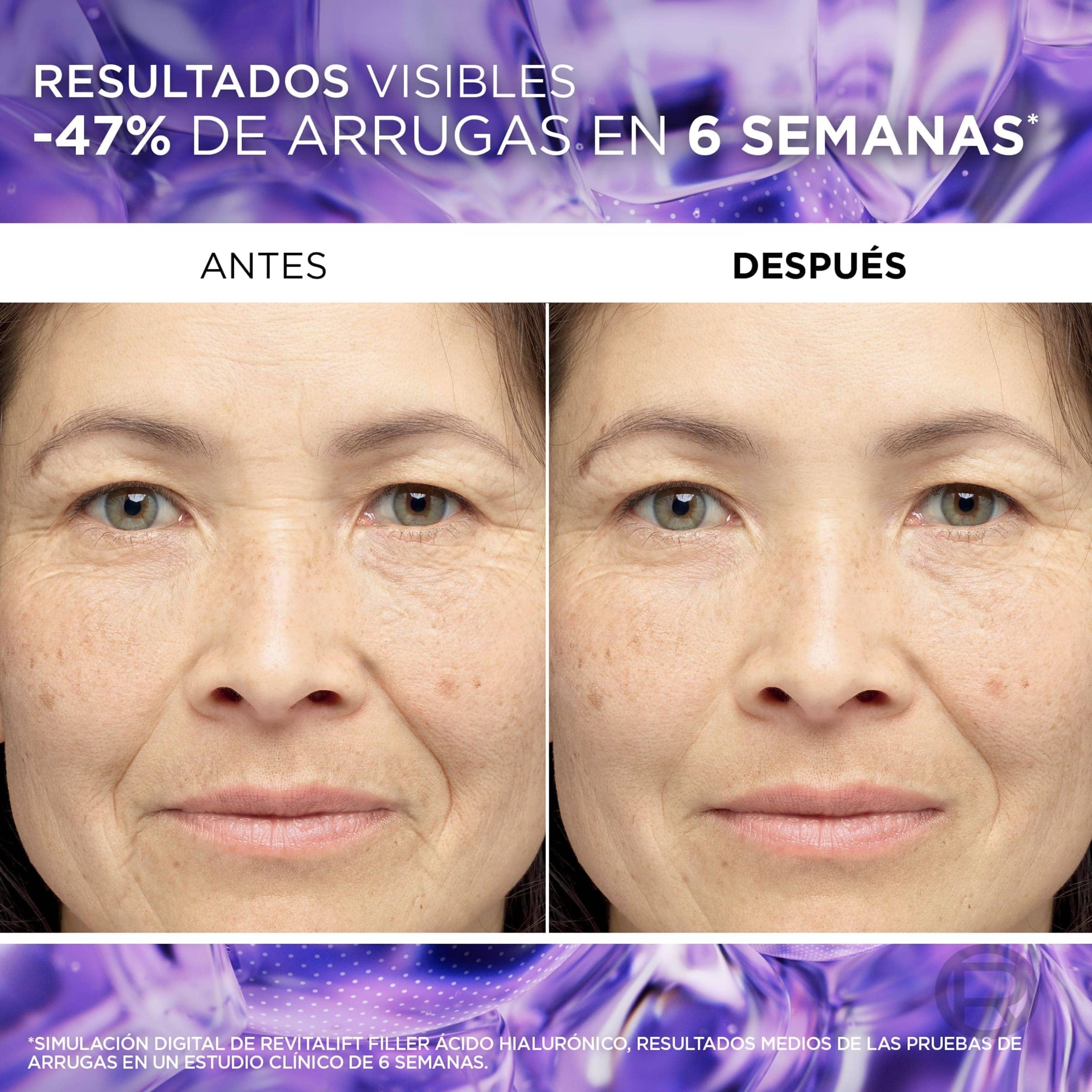 Rutina L'Oréal Paris Revitalift Filler Sérum Antiedad y Antiarrugas con Ácido Hialurónico 30ml + Sérum de Ojos con cafeína Antiojeras, 20ml + Crema de Día Rellenadora con Protección Solar SPF 50, 50ml