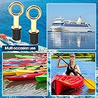 Vista 4 de Tapón de goma con mango a presión, tapón de drenaje de barco, con mango de latón/acero inoxidable, accesorios para barcos