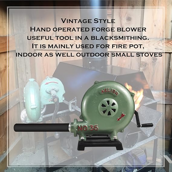 Blacksmiths Vintage Style Cast Aluminium Hand Crank Heavy Duty Forge Blower