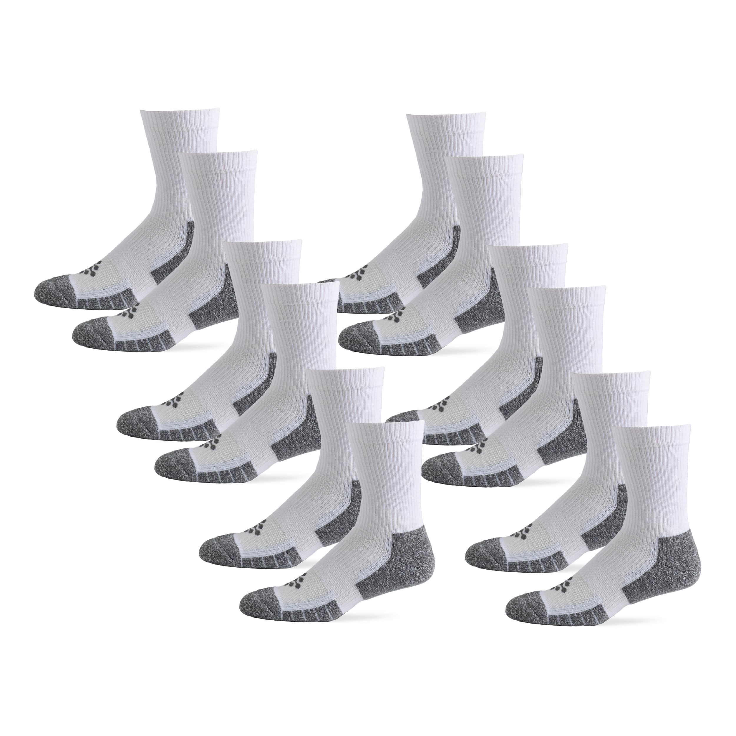 TRUEENERGY®: 6 Pack Men's Socks HIGH IMPACT CUSHION CREW SOCK (Large, 10-14.5)-image-26