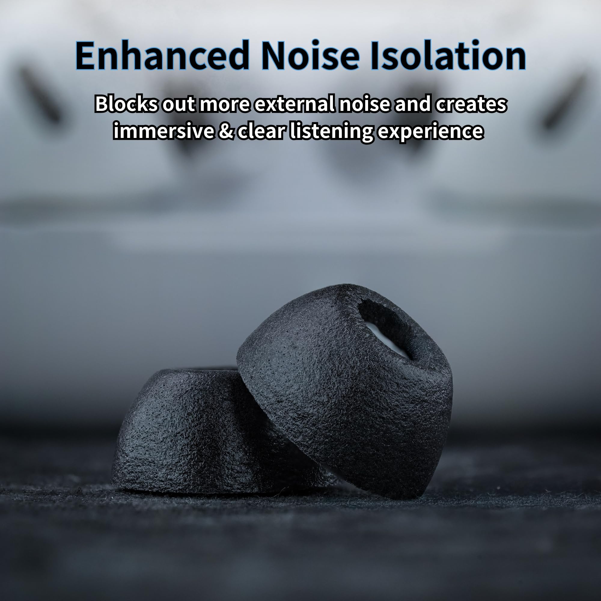Comply TrueGrip Max | Punte di ricambio in memory foam per Apple AirPods Pro Gen 3 | Comfort durevole, massima durata, vestibilità sicura, isolamento acustico superiore, nero (M