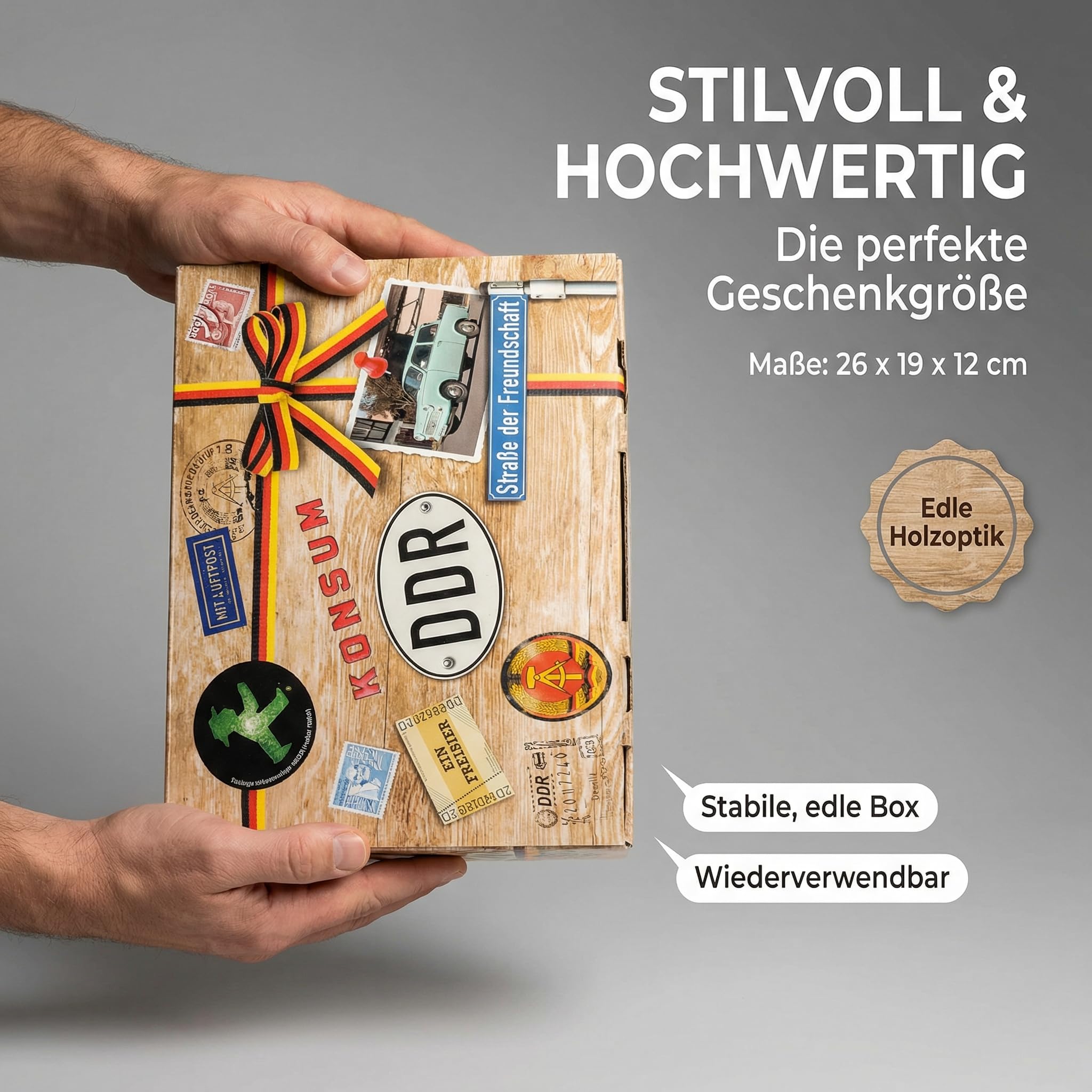 DDR Geschenkbox für Männer - Ost Waren mit Schulküche und Spezialitäten inkl. Kochbuch