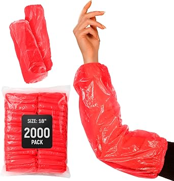 ABC PACK & SUPPLY Disposable Arm Sleeves, 18 Inch PE Arm Covers, Sleeve Covers with Elastic Ends for Food Processing