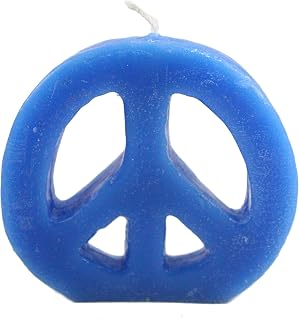 Candlestock Handmade Colorful Peace Sign Candle - Red - Yellow - Green - Blue - Lavender - Pink (Blue)