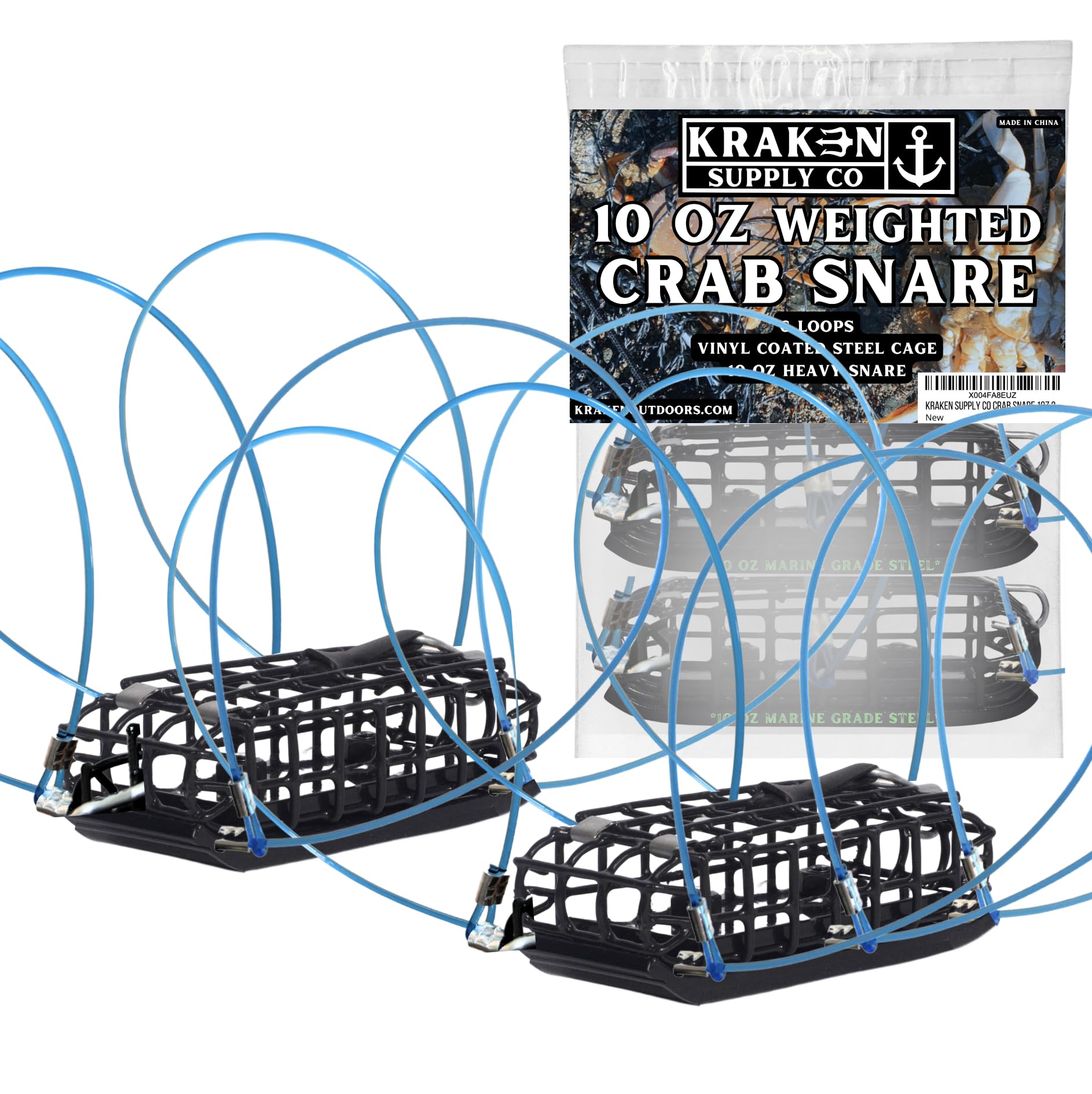 Crab Snare 10 Ounce Weighted Crab Trap Loop Trap Casting for Fishing Pole Dungness Rock Blue Crabs 6 Loops CA, OR, WA Compliant (2)