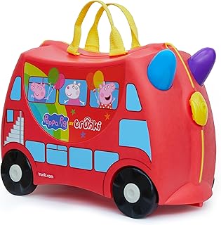 Trunki Original Kids Ride-On Suitcase and Carry-On Luggage, Peppa Pig (Red), Small, Peppa Pig (Red)