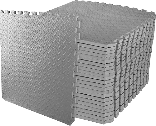 Miniatura 61 de Hulkfit Tapete de ejercicio de rompecabezas con alfombrilla de espuma EVA entrelazadas para el gimnasio en casa, tapetes para piso de garaje