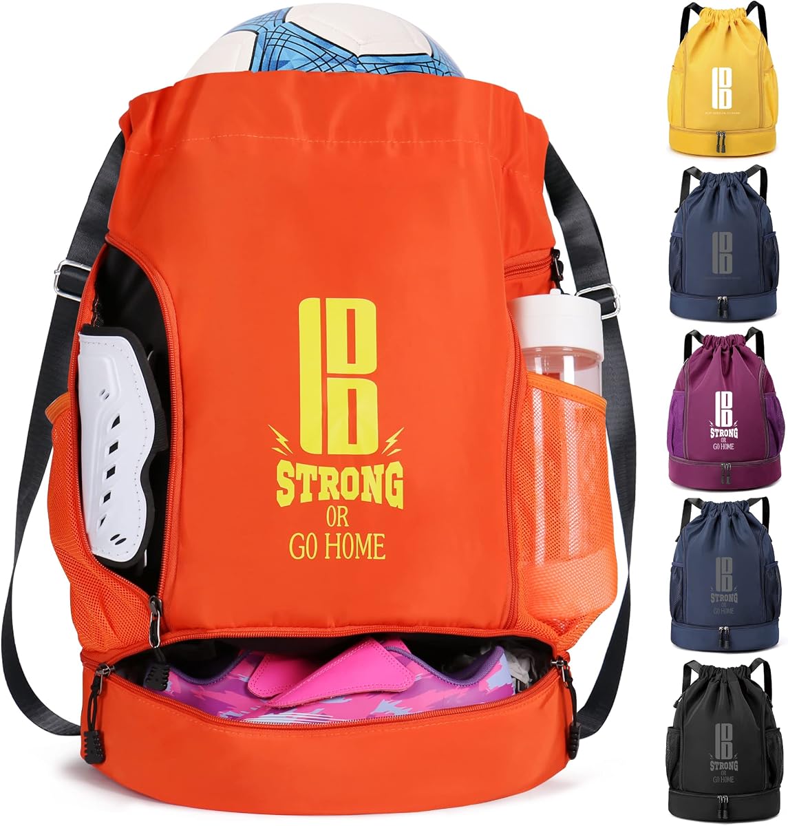 bolsas de fútbol brooman para niños Mochila para niñas para fútbol Baloncesto Voleibol y fútbol con compartimento de pelota